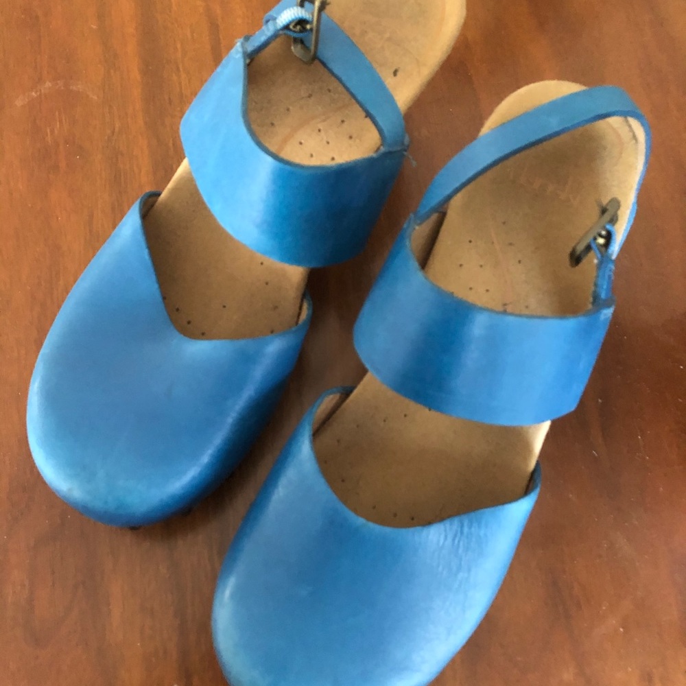 Electric blue dansko clogs